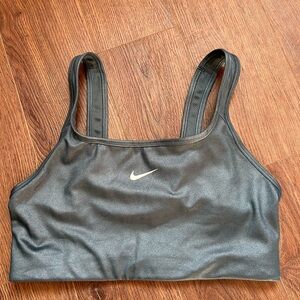 Nike blue chrome sports bra